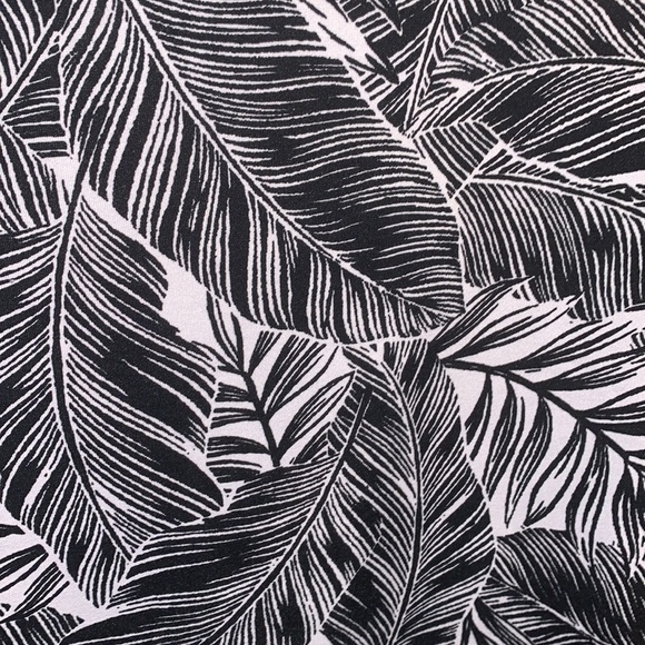 Ruby Rd Long Sleeve Blouse Black White Striped With Yellow Trim 2X Palm Leaves - Picture 6 of 10